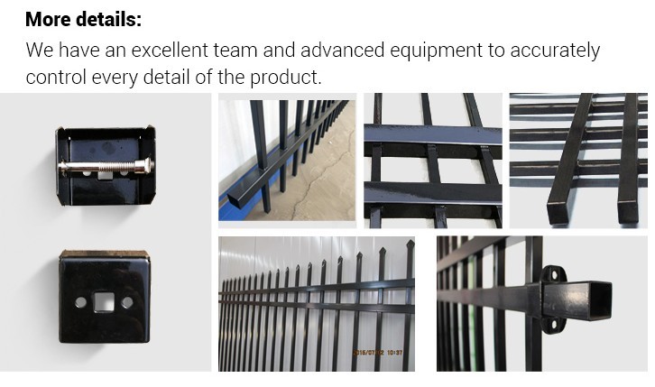 Anti Climb Picket 6ft High Wrought Iron Fence With 14ga Pipe