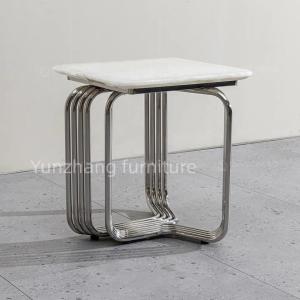 China Living Room 46cm Stainless Steel Stylish Tea Table Silver Rose Gold Color wholesale