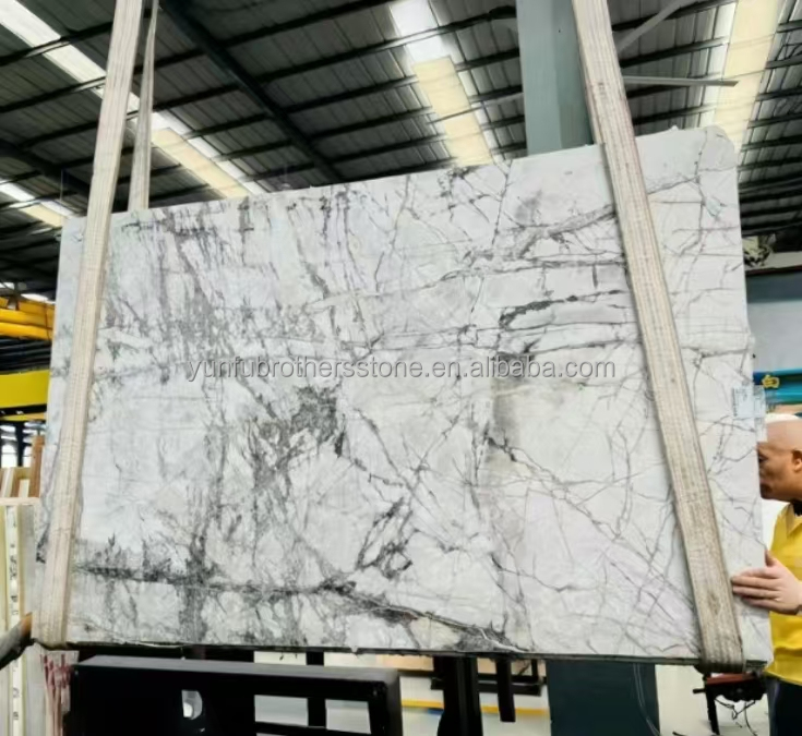Modern Design Style Luxury Stone Snowy River Marble Slabs for Interior Design
