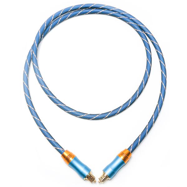 Toslink Digital Cable Premium OD6.0 Knited Rope Plated Frosted Shell Square Interface Blue 1.5M HiFi Sound For Subwoofer