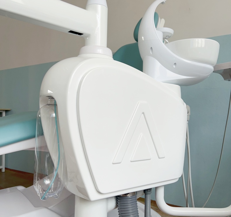Economic Design Pu Leather Dental Chair Unit With Down Mounted Operation Tray