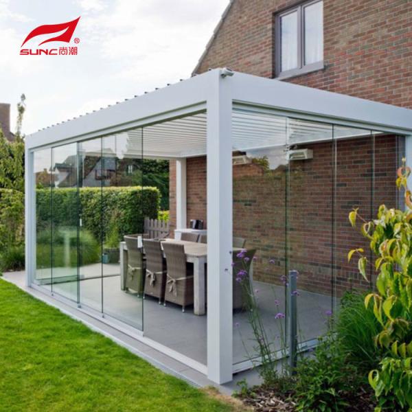 3" X 4" Motorized Louvered Roof Pergola Waterproof Outdoor Aluminium Garden