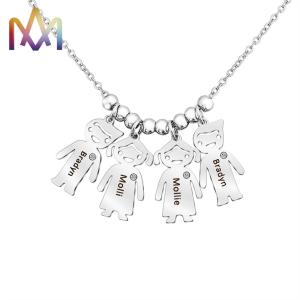 China Engraved Nickel Free SS Family Name Necklace With 55CM Chain wholesale