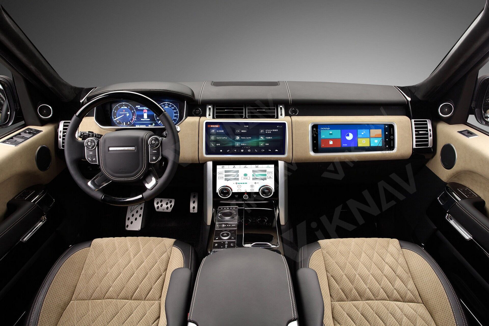 12.3inch Android car radio For Range Rover vogue L405 AC screen Air Conditioning Co-pilot screen 2din Car Stereo Carplay