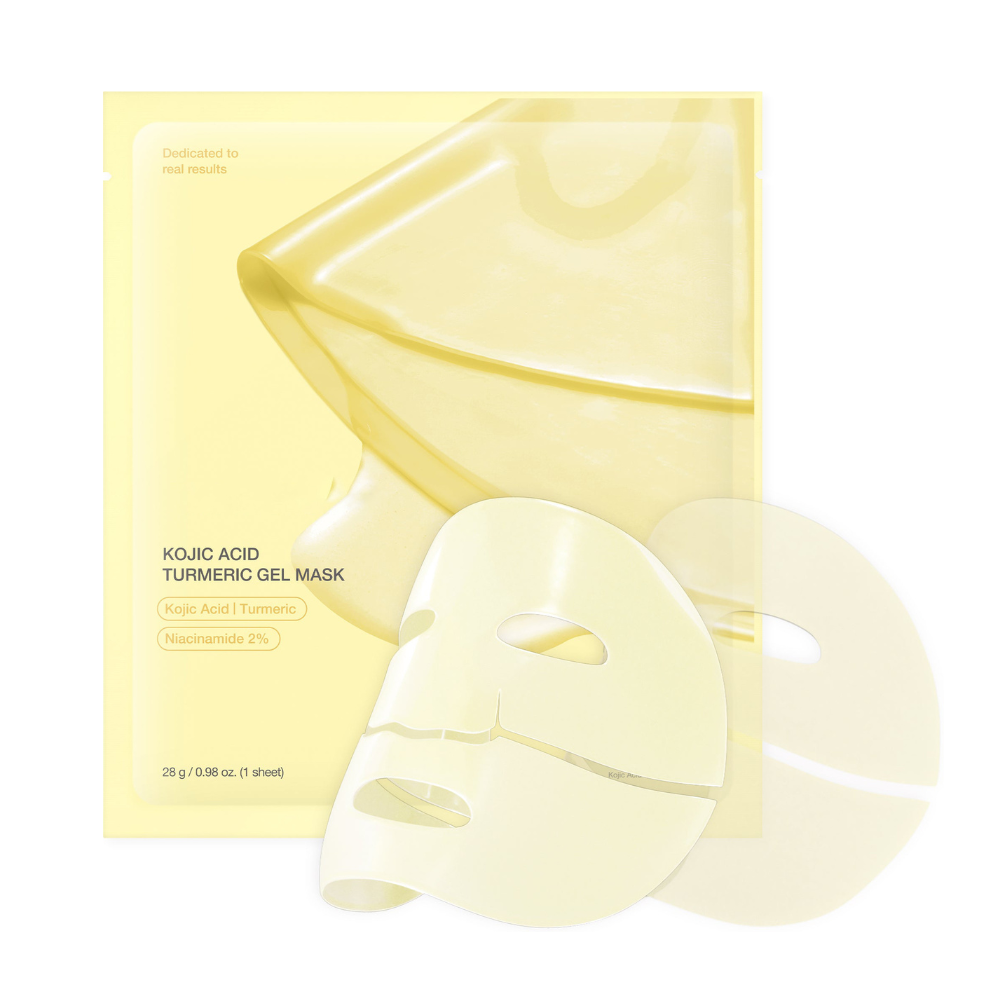 Acid Turmeric Gold / Pink Collagen Facial Gel Mask Even Skin Tone Deep Hydrate Overnight Face Sheet Mask for Glass Glow Skin