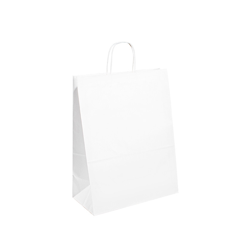 Reusable Paper Shopping Bags Customized With Twisted Handles / Flat Handles / Ribbon