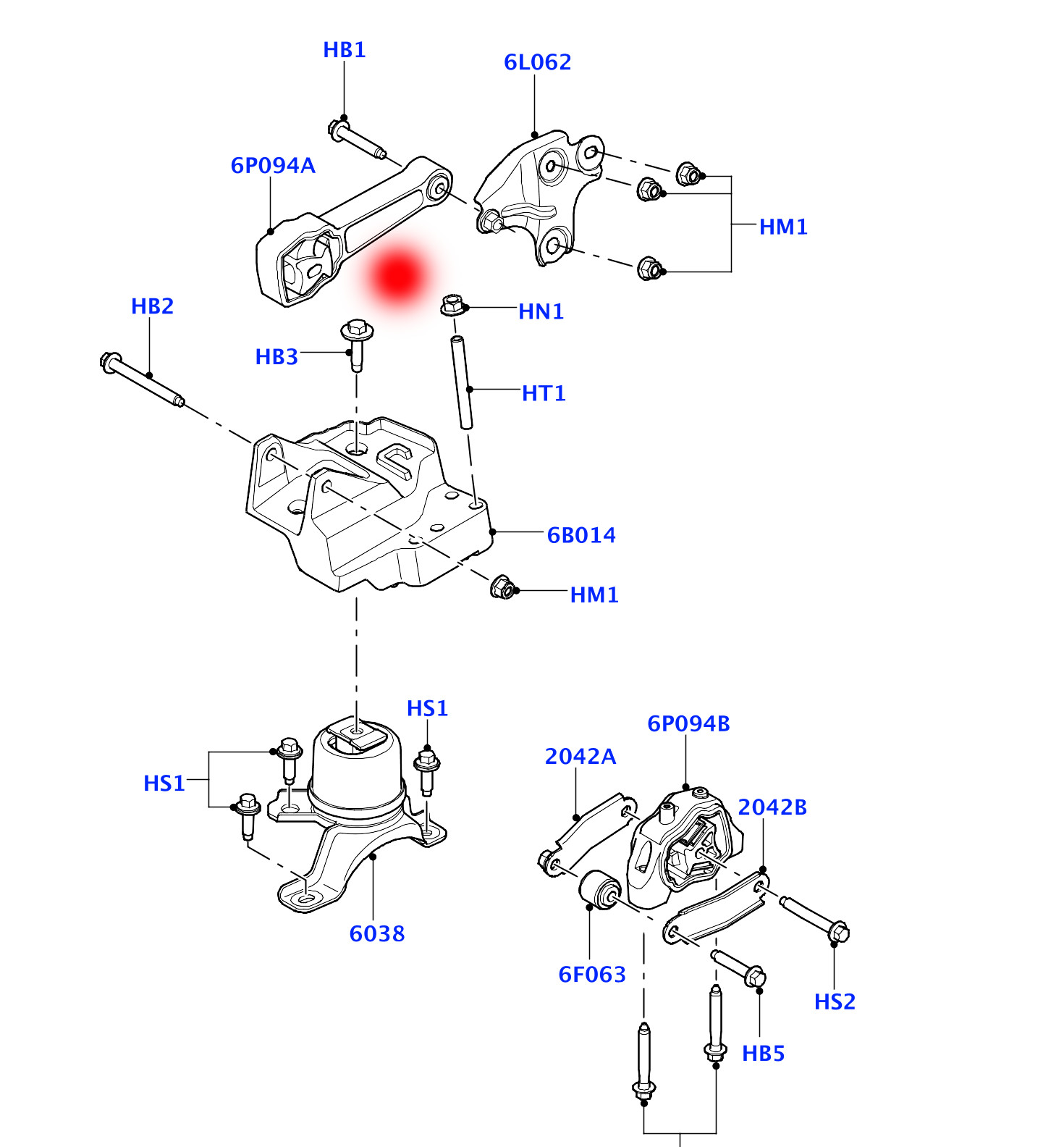OEM LR030745 BJ326P082AA CAR ENGINE MOUNTING FOR LAND ROVER RANGE ROVER EVOQUE