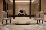 Upholstery Modern Wooden Fabric Dining Chair Furnitue W005D6
