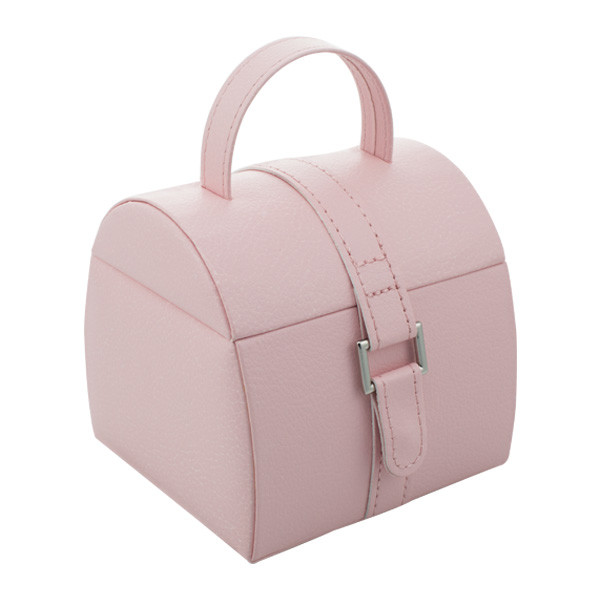 Custom Logo Handmade Portable Travel Jewelry Box For Retail Pink Color
