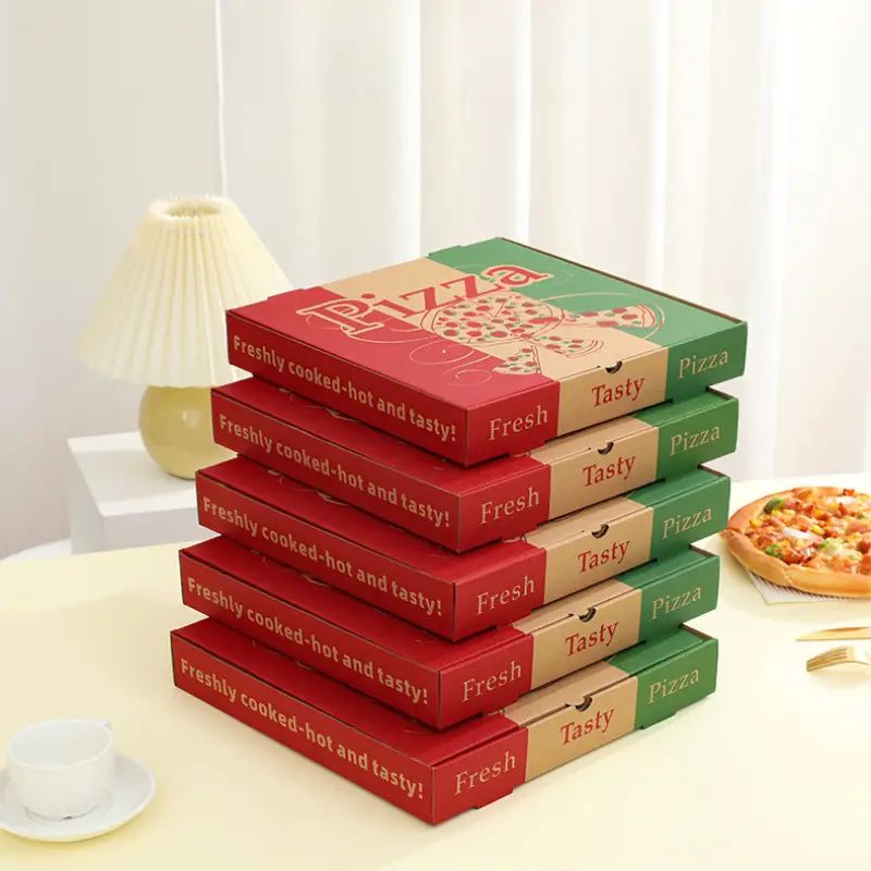 Custom Printed Pizza Boxes Paperboard Rectangular Pizza Shipping Boxes Custom Size