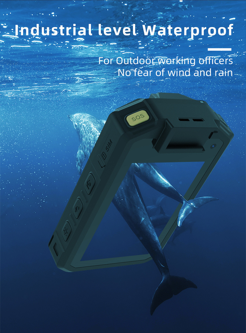 Waterproof Law Enforcement Body Worn Cameras Andriod Low Light Security Camera