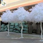 UVG winter wedding ideas white banyan leaves fake white trees for stage