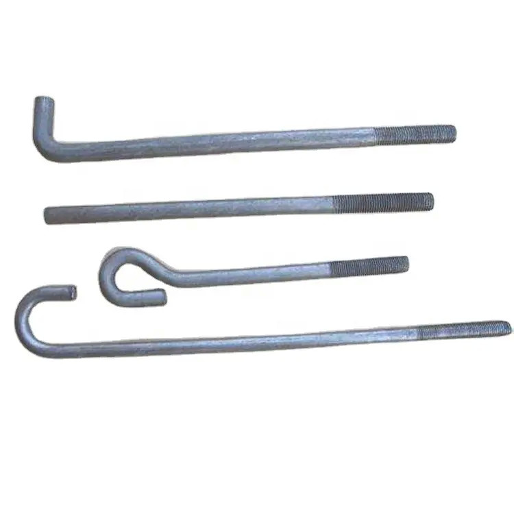 Grade 8.8 Foundation Anchor Bolts With Nuts L / J Type Bent Bolts M10 Hot Dip Galvanized
