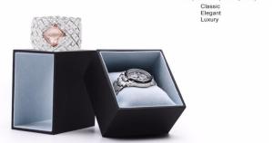 China Black Leatherette Paper watch boxes wholesale