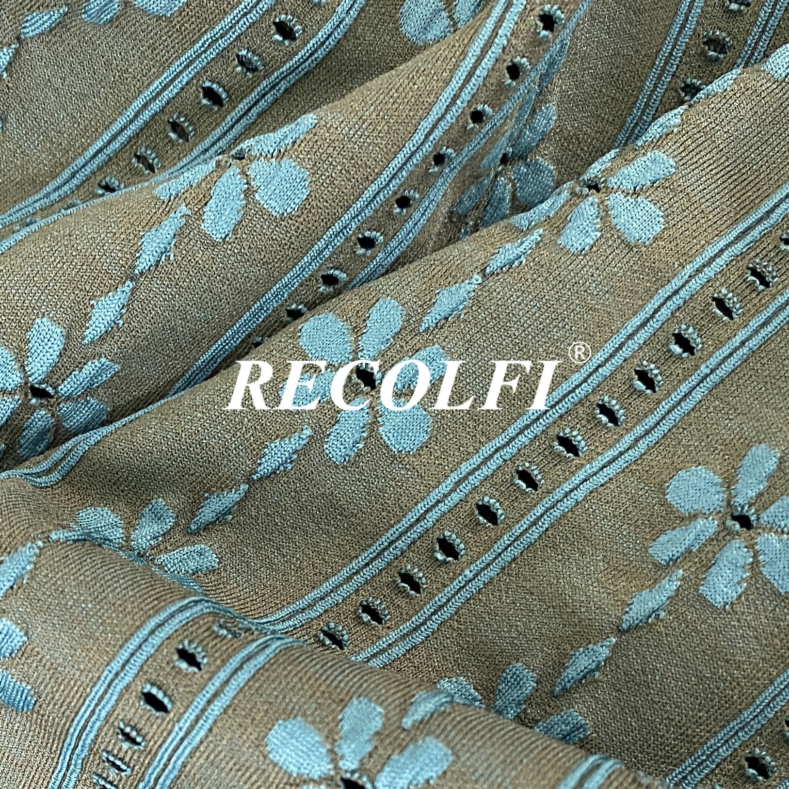 Anti Mold Flower Printing Green Athletic Wear Fabric 77% Repreve Nylon
