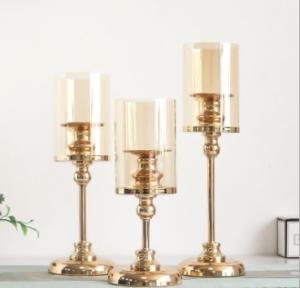 China Aluminium Candle Holder Stand , Round Curved Nordic Candlestick wholesale