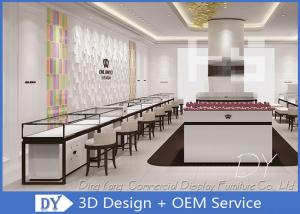 China Modern White Wood Metal Display Showcase For Jewelry Store Size 1200X550X950MM wholesale