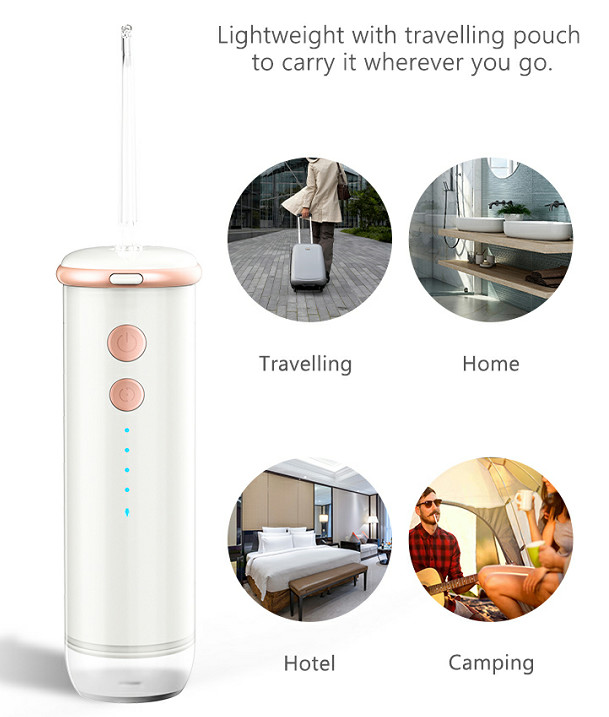 Telescopic Travel Water Flosser Low Noise IPX7 Waterproof With 200ml Water Tank
