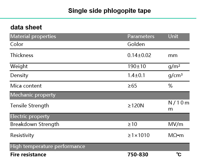 YT Mica / Single side phlogopite mica tape for cables & wires