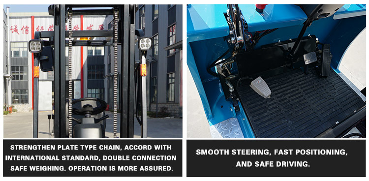 8000lbs Curtis Controller 3.5T Three Wheel Battery Operated Forklift