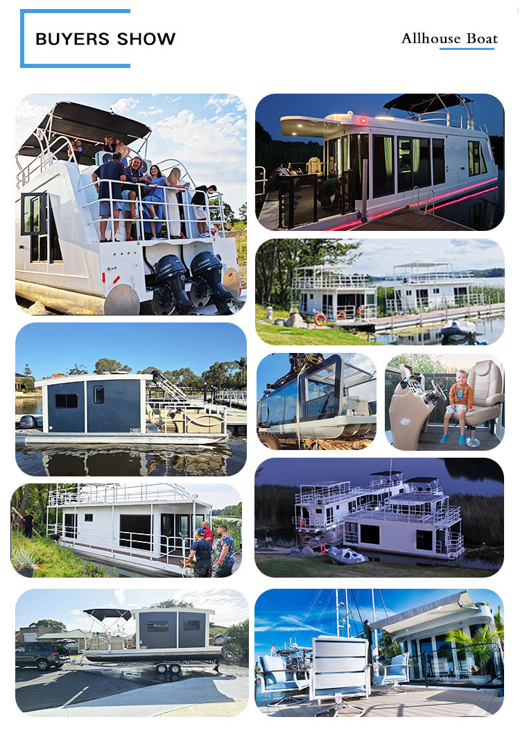 High Capacity Aluminum Floating Restaurant Boat Two Level pontoon Boat luxury