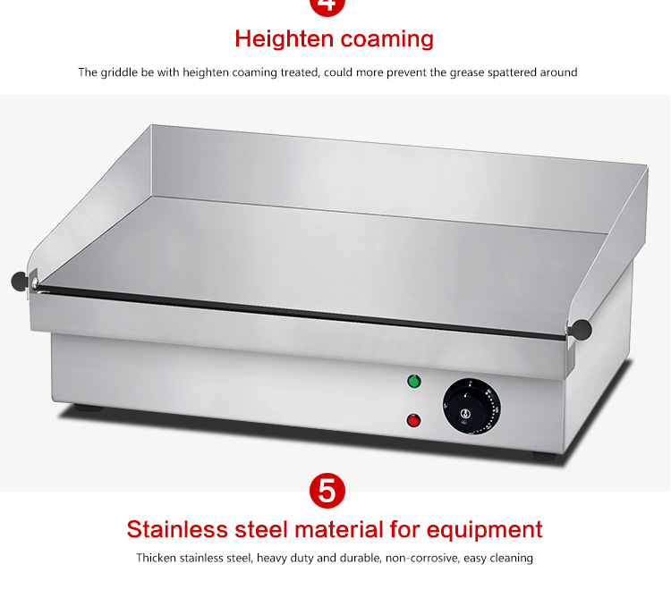 Restaurant Kitchen Equipment Outdoor Flat Plate Electric Grills for Perfect Hamburger