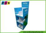 Blue Printing Cardboard Retail Display , Three Shelves Corrugated Floor Displays