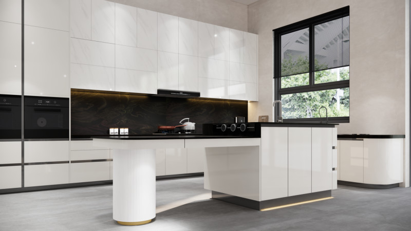 Versatile U Shaped Kitchen Cabinet Modern Black Kitchen Cabinet With Maximized Storage
