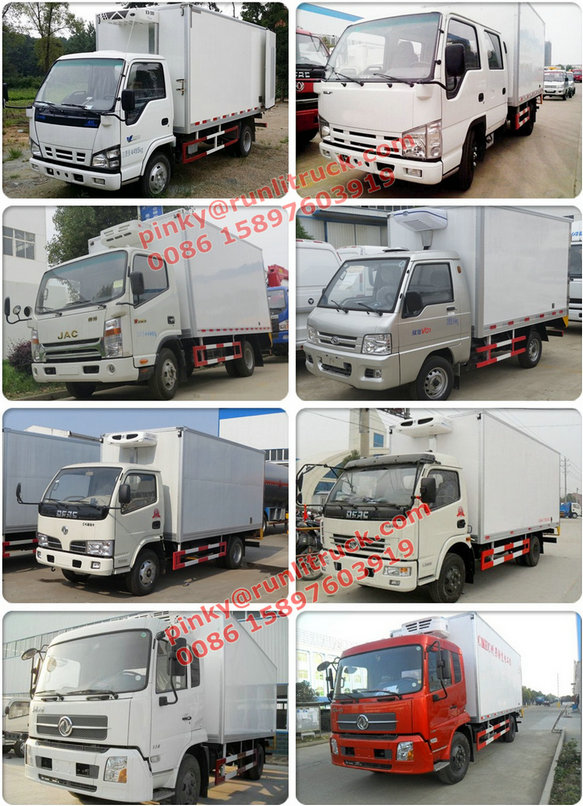 Foton Refrigerator Truck Mini Freezer Van Truck 103HP Petrol Gasoline Engine