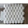 Artificial Hexagon White Carrara Marble Tiles , Hotel White Carrara Hexagon Tile for sale