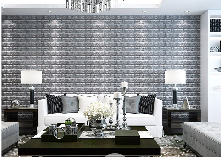 DIY Self Adhesive EVA Foam Wallpapers 3D Brick Wall Stickers for Modern Living Room Decor and Waterproof TV Background