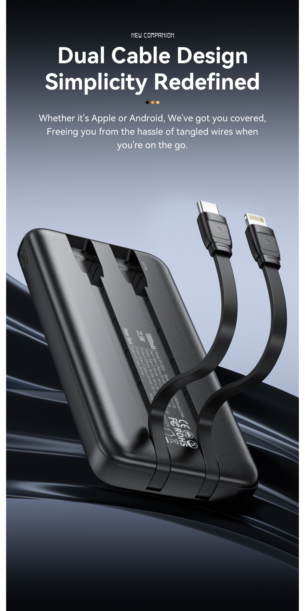 ESSAGER ES-D016 Series 20000 mah Power Banks with USB A/C/Lighting Output LED Display