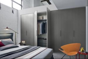 China Grey Design PVC Bedroom Wardrobe Flat Eased Edge ODM OEM wholesale