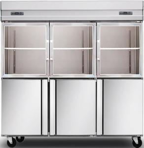 China 1600L Glass Door Commercial Kitchen Refrigerator , Stainless Steel Kitchen Appliances wholesale
