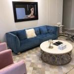 Hotel Fabric Leather 3 Seater Sofa Customized Luxury Hotel Furniture