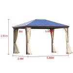 Aluminium Frame Outdoor Patio Gazebo Canopy Tent 3.65*3m For Relaxation