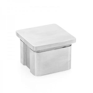 China Square Tubular Stainless Steel Railing Components , Post End Caps 40×40mm wholesale