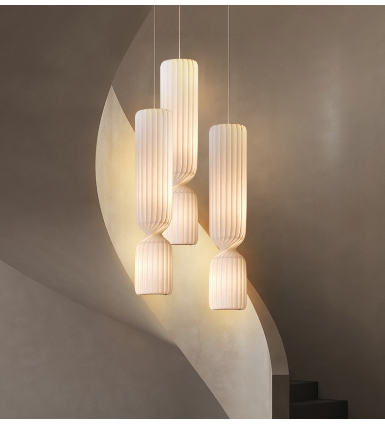 Danish Designer Cylindrical Shape Silk Pendant Lamp(WH-AP-591)