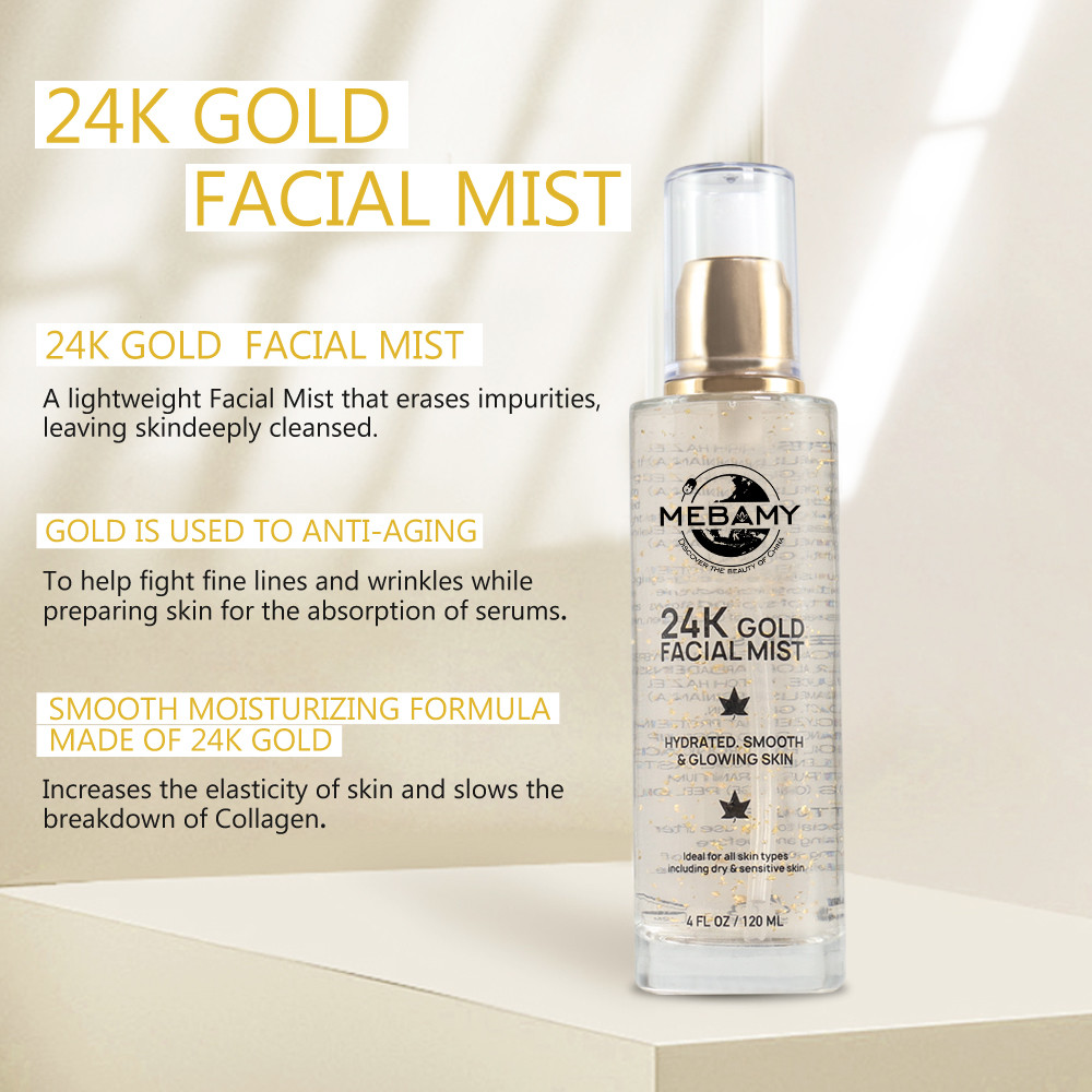 Organic Ingredient 24K Gold Serum Korean Face Serum Spray Private Label