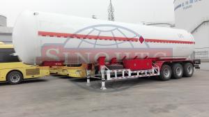 55m3 LPG Tank Trailer , 12R22.5 Tire 3 Alxe LPG Semi Trailer Air Suspension