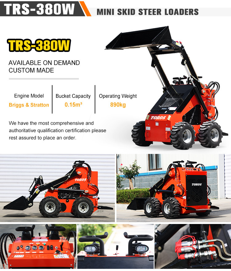 Landscaping Projects Mini Skid Steer Track Loader With 25-35Hp Engine