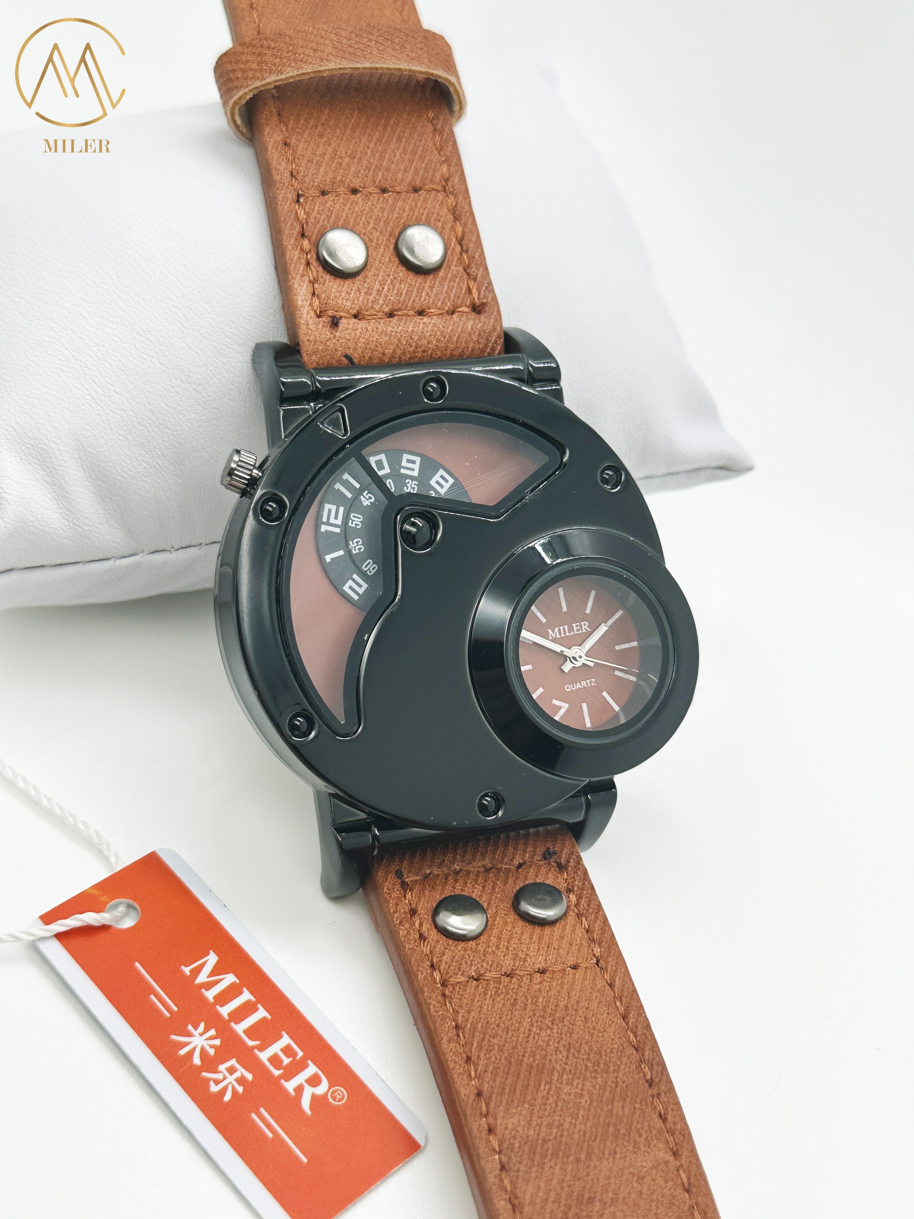 Creative Design Quartz Watch With Durable Denim Leather Strap For Teenagers