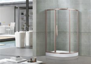 China Offset Quadrant 6 MM Glass Shower Screens Rose Gold Aluminum Alloy Profiles Sliding Door wholesale