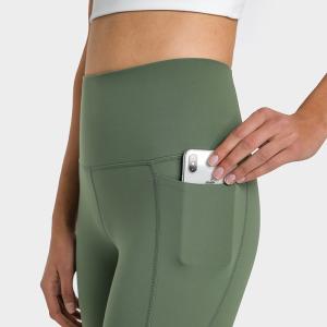 China Athletic Ladies Pocket Yoga Pants High Waist Running Tights Breathable Elastic wholesale