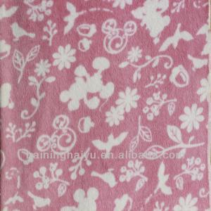 China 100%polyester birds printed velboa fabric uesd for toys wholesale