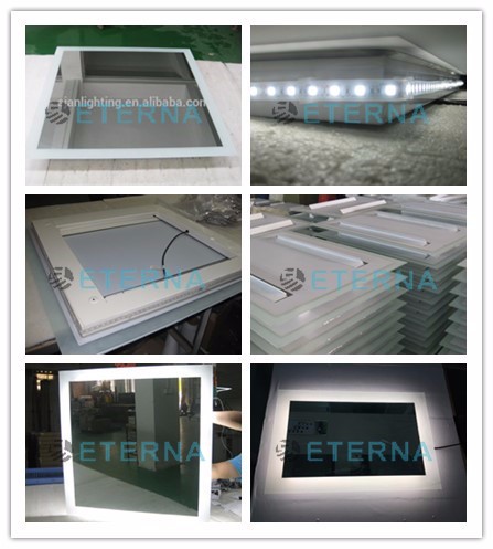 Hotel Must Have Large Wall Mounted Bathroom Mirror With Light And 50/60HZ Voltage
