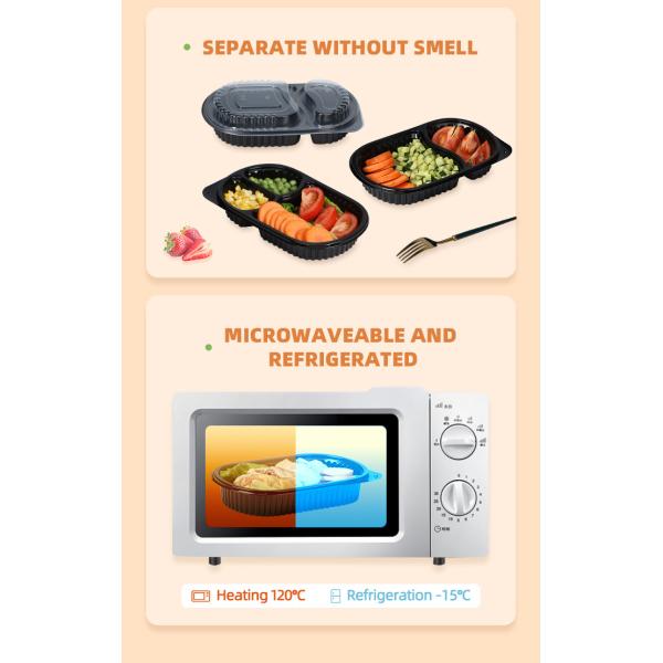 Microwavable Take Out Pp Disposable Plastic Food Containers With Lid