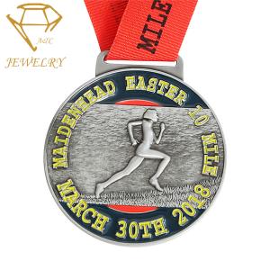 China High Polishing Round Enameled Personalised Running Medals wholesale