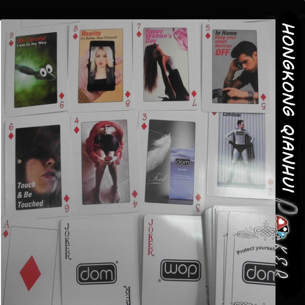 PRINTED CUSTOMIZED PROMOTIONAL PLAYING CARDS FOR ADVERTISING PURPOSE WITH PLASTIC BOX