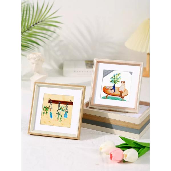 Mdf Personalized Wooden Painting Frame Wall Art Floater Frame For Display Picture